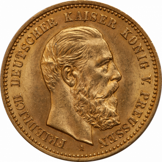 Gold Preussen 10 Mark Friedrich III